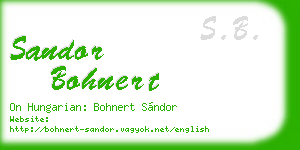 sandor bohnert business card