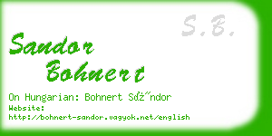 sandor bohnert business card